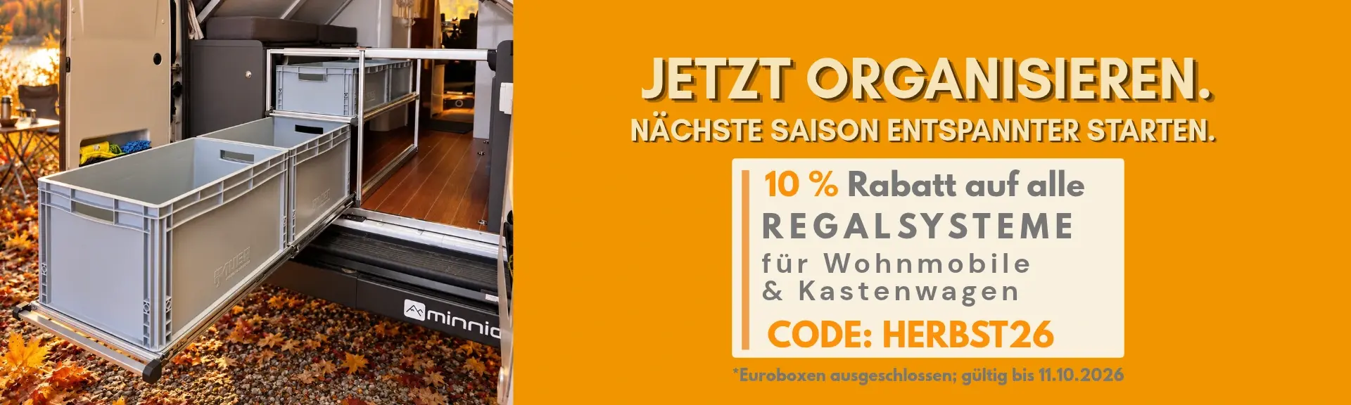 10 % Herbstrabatt auf alle Regalsysteme