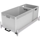 Teleskopvollauszug 90 cm, für eine EuroBox 60 x 40 cm und eine EuroBox 40 x 30 cm, Lock-In Verriegelung, inkl. Montagematerial